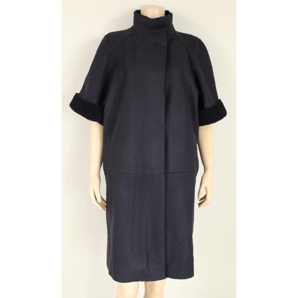 Marni Wool Lamb Shearling Cashmere Black Jacket Coat, Size 42 Us 6